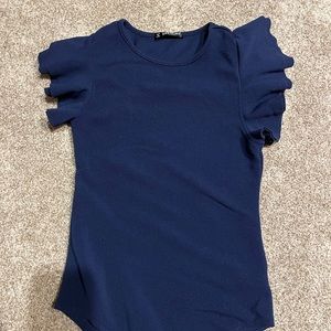 Shein Navy Blue form fitting bodysuit. Can be worn dressy or businesses casual!